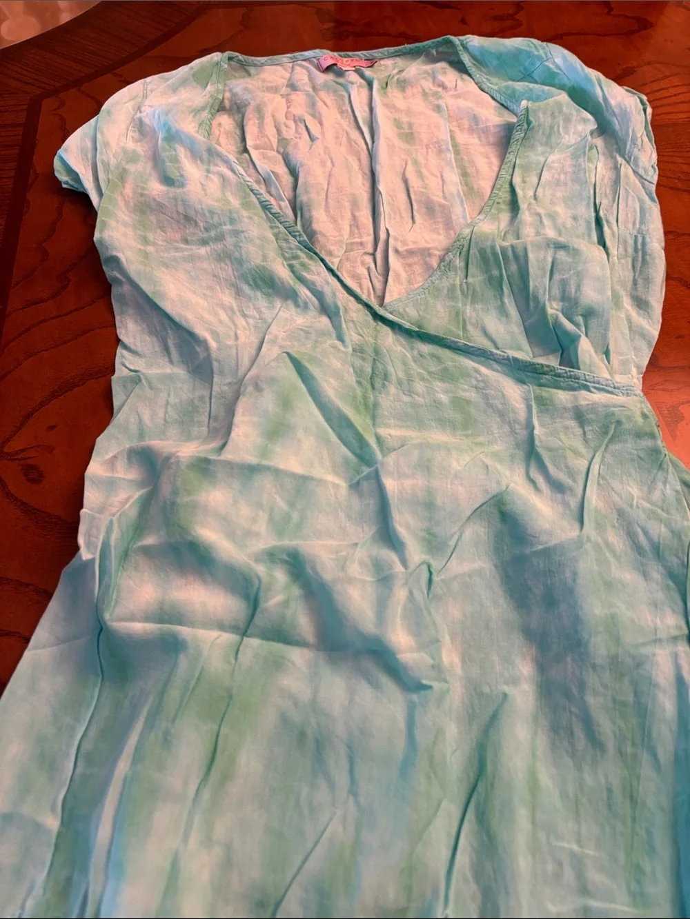 Light Blue Eyelet Wrap Dress - Women - Picture 4 of 6